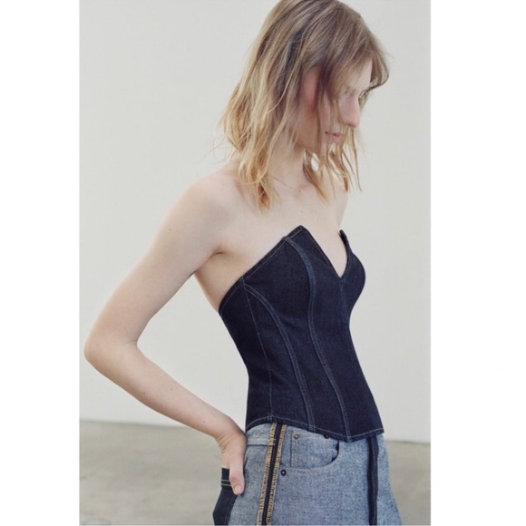 Zara ZW SPLIT DENIM CORSET - Picture 5 of 5